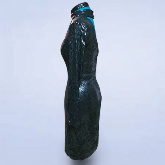 Rinascimento Black Sequin Dress - Size Large - Picture 3 of 9